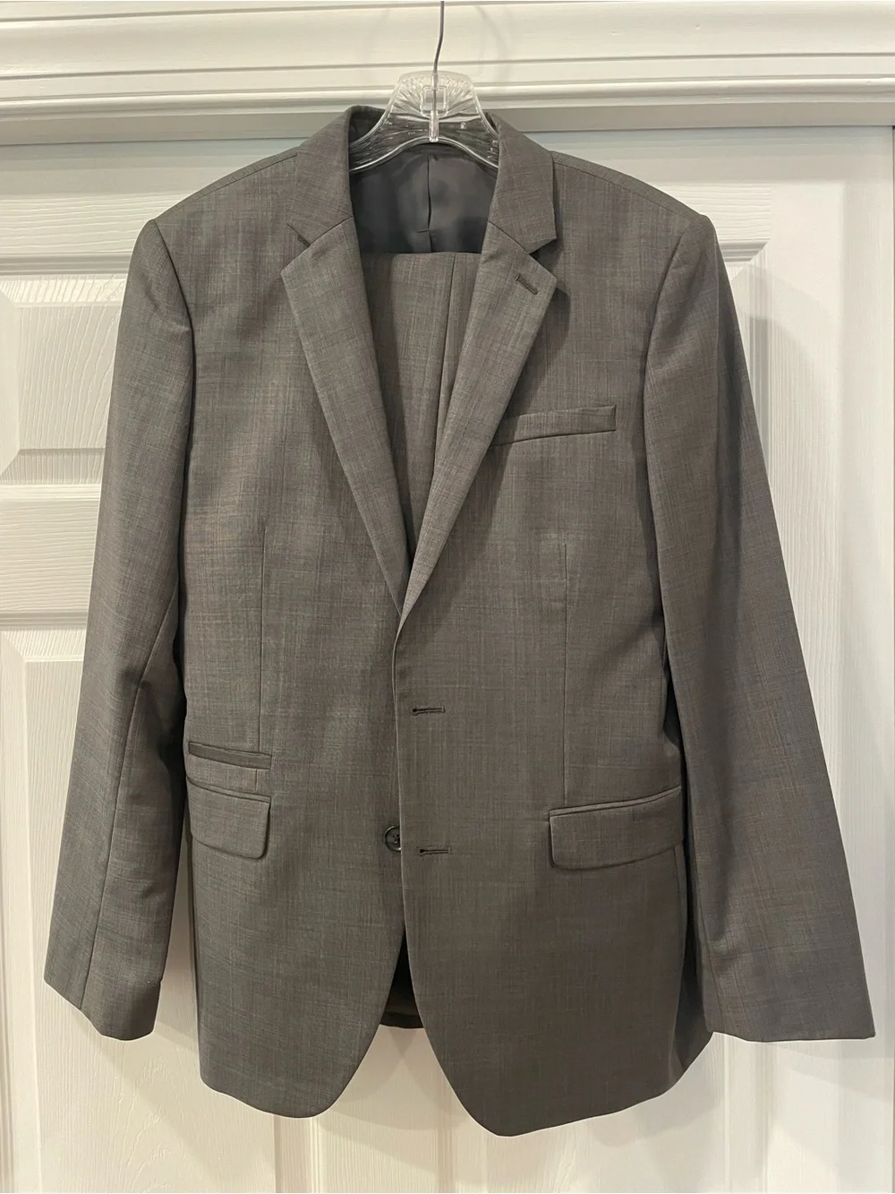 Express 38R Fitted Photographer Suit 32x30 Wool Blend Gray Two Button